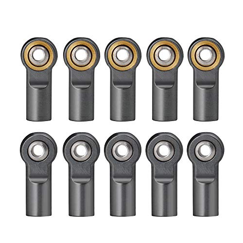 QUE-T 10pcs Metal Link Rod End M4 Ball Joint Head for RC Crawler Car (Titanium) - color: Titanium