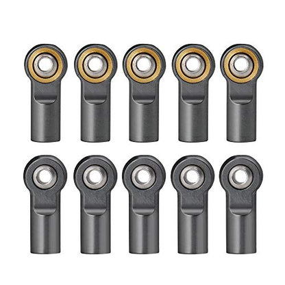 QUE-T 10pcs Metal Link Rod End M4 Ball Joint Head for RC Crawler Car (Titanium) - color: Titanium