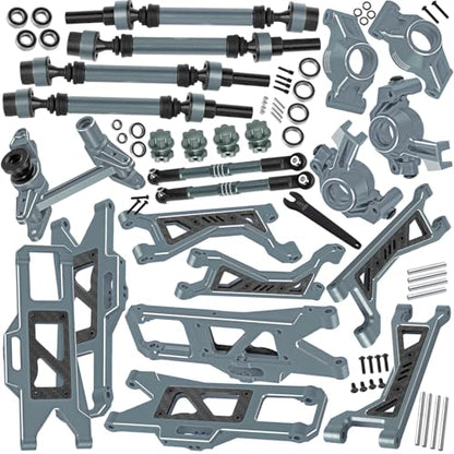 RC Upgrades Part for 1/10 WideMaxx,Model# 89086-4,Suspension Arms,Caster Block,Steering Blocks,Rear Stub Axle Carriers,Drive Shaft Axles,Camber Links,Tie Rod & Servo Horn,Titanium - color: Titanium - (Rc Upgrades)