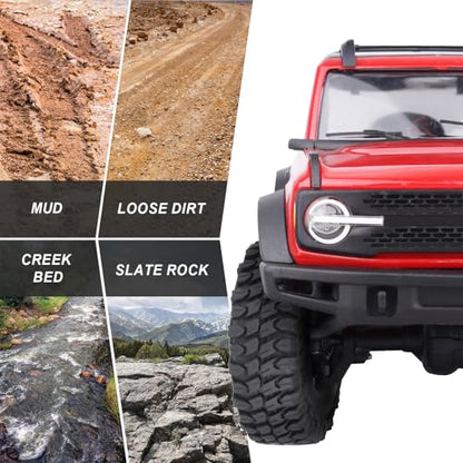 Hobbypark Soft Rubber SCX24 Tires 1.0 Rock Crawler for 1/18 TRX4M Axial SCX24 Gladiator Bronco C10 JLU Deadbolt B17 Betty 1/18 1/24 RC Crawler Car, 4PCS (52x20mm) - style: Type D