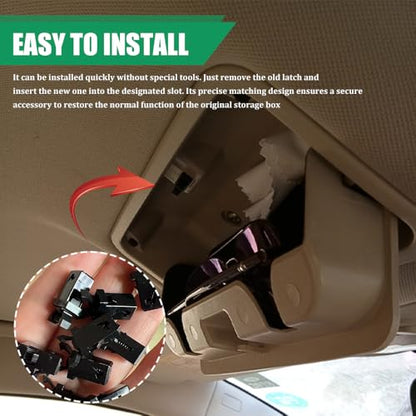 2PCS Sunglasses Glasses Holder Catch Latch, Car Sunglass Holder, Storage Box Lid Switch Overhead Console Roof Clip, Car Accessories Self Locking Switch Replacement for Most Car (2PCS) - color: 2PCS