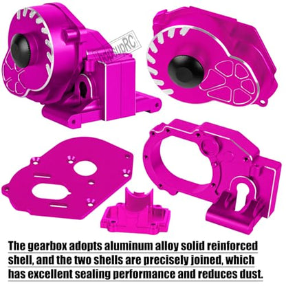 Metal Magnum 272R Assembled Transmission Upgrades Part for 1/10 Slash/Rustler/Stampede/Bandit 2WD VXL. Gearbox Transmission Bundle with Tooth Spur Gear Hops Up. #9495(Pink) - color: Pink(for 1/10)