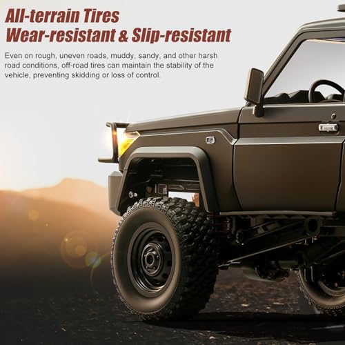 RC Crawler, 1:12 Scale MN82 New Upgrades MN-82S 4WD LC79 Land Cruiser Rock Crawler with Lights, Speed Adjustment, Upgraded Trunk 2.4GHz RTR RC Rock Truck for Teens Adults-DIY Customization