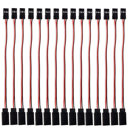 15Pcs 3-Pin Servo Extension Cable 15cm Male to Female JST Plug Servo 30 Core Wire Cable Connectors Fit for JR RC Airplane Car Remote Control Parts