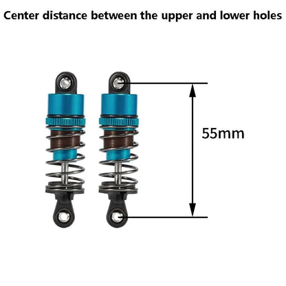 1/10 RC Oil Leakproof Shocks,2Pcs Adjustable Oil Filled Shocks 52mm-120mm for 1/10 RC Buggy Truggy On Road Touring Drift Cars Monster Trucks Upgrade Parts (2pcs 55mm blue) - color: 2pcs 55mm blue