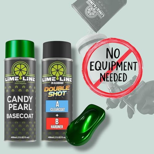 LiME LiNE Candy Pearl Basecoat Aerosol Kit – Automotive Spray Paint, Includes 2K Clearcoat, Pro Results No Spray Gun Needed (Rootbeer Brown, Candy Pearl + Clearcoat Kit) - color: Rootbeer Brown + Clearcoat