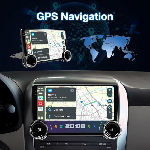 Binize 10.1 Inch Android 13 Single Din Car Stereo Radio | Touchscreen Head Unit ,GPS Navigation Receiver,Wireless Carplay/Andriod Auto Bluetooth,FM,Mirror Link,Backup Camera