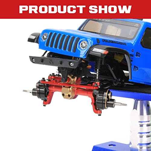 RCAWD Front Portal Axle Set for Axial SCX24 Upgrades Housing with Steel Gears& Brass Worm Gears& Brass Third Member Housing& Brass Hex, Aluminum Hop Ups Parts #AXI31609 Black