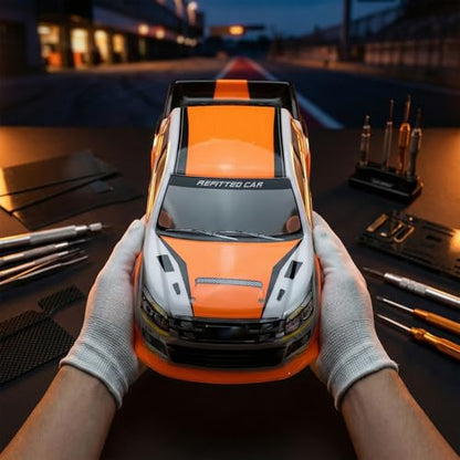 1/10 RC Car Body Shell Painted Precise Design for 26cm Wheelbase Pickup Trucks Lightweight PVC Material (Orange) - color: Orange