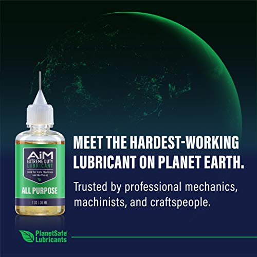 Planet Safe AIM Extreme Duty Lubricant (Small Bundle 1oz + 4oz) Made in The USA. Multi-Purpose for Home, Garage, Doors, Hinges, Gym Equipment - Penetrates, Cleans, Lubricates, Protects, 3 in 1 Oil - size: AiM | Bundle | Small