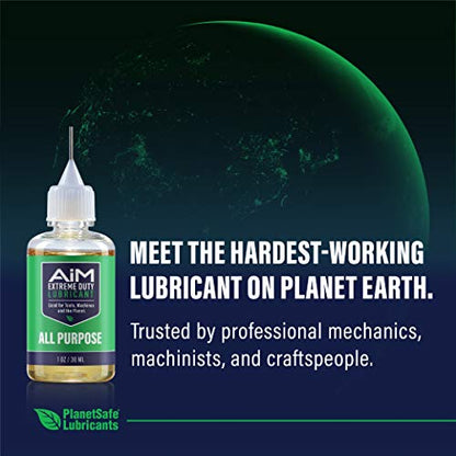 Planet Safe AIM Extreme Duty Lubricant (Small Bundle 1oz + 4oz) Made in The USA. Multi-Purpose for Home, Garage, Doors, Hinges, Gym Equipment - Penetrates, Cleans, Lubricates, Protects, 3 in 1 Oil - size: AiM | Bundle | Small