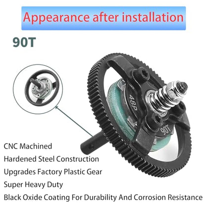 RC 48P 90T Spur Gear Hardened Steel Spur Gear Upgrades Part for Traxxas 1/10 Slash Stampede Rustler Bandit 2WD VXL XL-5 F-150 SVT, (90T) - size: 48P-Spur Gear-90T