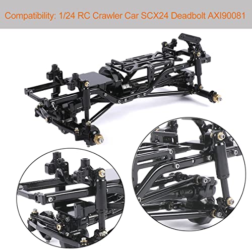 Metal Chassis Frame Assembled Kit for Axial SCX24 Deadbolt AXI90081 1/24 RC Crawler Car Upgrades (Black) - color: Black