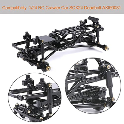Metal Chassis Frame Assembled Kit for Axial SCX24 Deadbolt AXI90081 1/24 RC Crawler Car Upgrades (Black) - color: Black
