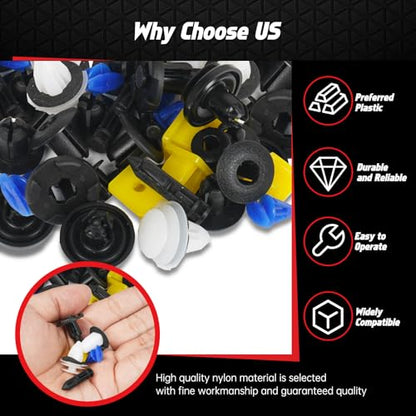OTUAYAUTO 390Pcs Car Rivets Fasteners Kit, 18 Most Popular Sizes Clips | Replacement for Subaru Forester BRZ Impreza Toyota, Body & Interior Retainer Clips, Auto Push Pin Rivets OEM 909140059 - size: 390Pcs 18 Sizes Clips with 5 Removers for Subaru