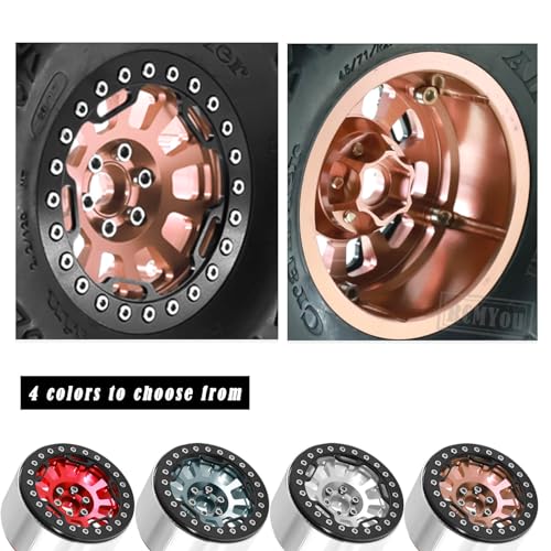 Rc 2.2 Inch Wheel Rims & Tires Wheels for 1/10 SCX10 SCX10 II 90046 SCX10 III AXI03007 TRX4 TRX6 D90 VS4-10 Gen8 MST CFX,RC Crawler Car 4pcs Aluminum RC 2.2 Beadlock Wheel,Brown - color: Brown - Scx10