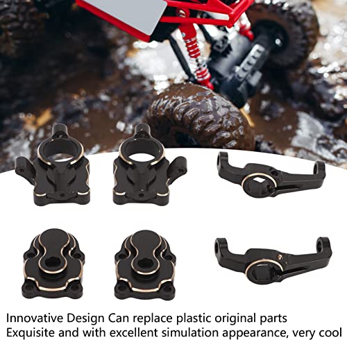 RC Steering Knuckles, Brass Upgrade for Durability and Precision, Axle Gear Cover Hub Carrier Set for 1/24 Scale Off-Road Crawlers, RC Enthusiasts in Rock Crawling, Trail Driving, and Competition Use