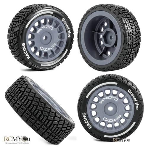 RC Highway Wheels and Tires Set w/Plastic Wheels Rim for 1/14 M-J-X14301 14302 14303 14304 RC Car,RC Tire Highway Tires Soft Tire,(4PCS) RC Vehicle Wheel,Scale On/Off Road Wheel,Titanium - color: Titanium(rc Wheels Tires)