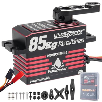 HobbyPark Direct Powered Fast Speed RC Steering Servo Brushless High Torque 85kg / 1380oz-in Powerful for 1/7 1/8 1/10 RC Crawler Truck Short Course Buggy Car Basher Bashing Upgraded Servos