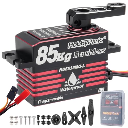 HobbyPark Direct Powered Fast Speed RC Steering Servo Brushless High Torque 85kg / 1380oz-in Powerful for 1/7 1/8 1/10 RC Crawler Truck Short Course Buggy Car Basher Bashing Upgraded Servos