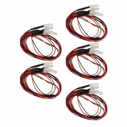 RC Car Lights Kit Premium Silicone Wire LED Lights for Traxxas Hsp Redcat Tamiya Axial 7.4V 5mm 2 Blue 2 Green 5PCS