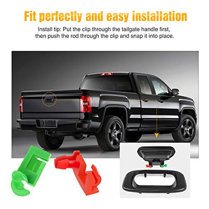 GOOACC 1999-2007 Chevy Silverado GMC Sierra Tailgate Handle Rod Clip Left & Right Rod Retainer Clips, OEM Handle Replacement 5 Pairs 88981030, 88981031 - color: 10Pcs Tailgate Handle Rod Clip