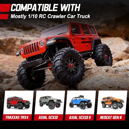 HobbyPark 2.2 Mud Tires Crawler Tyres fit 2.2 Beadlock Wheels for Traxxas TRX4 Axial SCX10 II III Redcat Gen8 Gen7 Everest 10 Rock Crawling with Foam, 4Pcs