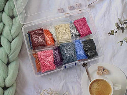 6-Piece Clear Plastic Storage Box with Snap-Tight Latch - Organizer Container for Pencils, Puzzles, Small Toys, Jewelry Making & Sewing Crafts (Small Size) - size: 6pcs Small Box