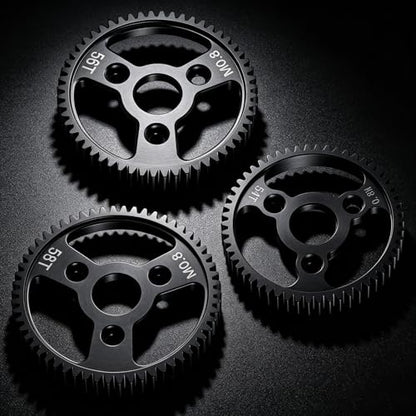Carbon Steel 58T Spur Main Gear 32P 0.8M for 1/10 Tra-xxas Slash | Platinum Rustler Stampede 4x4 VXL 2WD Jato Rally E-REVO Summit T-Maxx - size: 58T