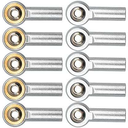 12Pack Vgoohobby Aluminum M4 Link Rod Tie Rod End Ball Head Joint Holder CW 26mm Compatible with Axial Redcat HPI Traxxas HSP 1/10 RC Car Truck Buggy Crawler (Silver) - color: Silver