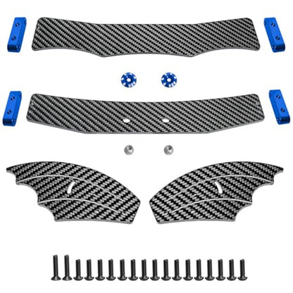 RC Rear Wing Tail for Arrma 1/8 Typhon 6s BLX RC Car Carbon Fiber Adjustable Wing Tail Spoiler (Blue) (Blue) - color: Blue