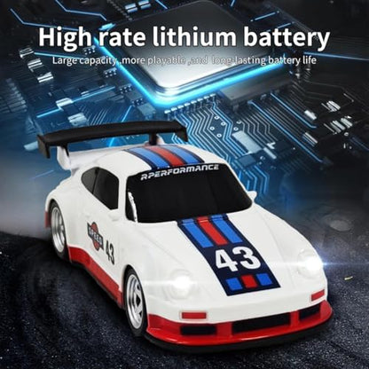 RC Drift Racing Car for 16+, 1/43 Scale 2.4GHz RTR Electric Remote Control Drift Car with LED Lights(Gyro RTR Version)