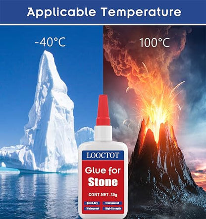 LOOCTOT 30g Stone Glue,Marble Glue,Super Instant Glue Bonding Between Stones,Glue for Granite,Artificial Stone and Tile Products Repair,Waterproof Clear - style: Stone Glue