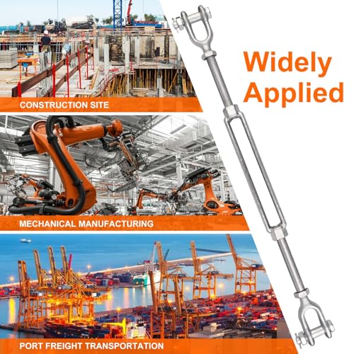 Forged Galvanized Steel Turnbuckle 7/8 x 12 Inch Jaw and Jaw Turnbuckles for Cable Rail Rigging Rope Chain 7,200 lbs Working Load Limit, 1PCS(7/8" X 12") - size: 7/8" X 12"