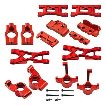 High-Precision CNC Steering Knuckles & Suspension Arms Upgrade Kit for Losi Micro B 1/24 RC Car 2WD Buggy RTR LOS00007(Red) - color: Red
