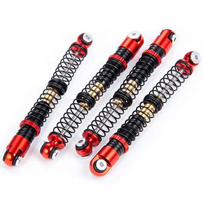 MOHERO Adjustable RC Shocks Absorber Damper 53mm Aluminum 4Pcs for 1/24 Axial SCX24 RC Crawler Car Upgrade Parts (Red) - color: Red
