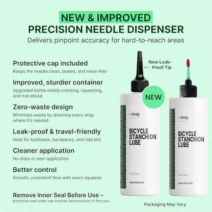 Fork Stanchion & Shock Lube - Premium Bicycle/Bike Suspension Lubricant for Eliminating Rust, Dirt, and Contaminants from Seals, Ensuring Smooth Riding and All-Weather, Long-Lasting Protection
