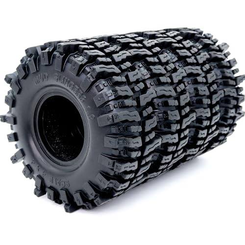 4pcs RC 1.9 Mud Slingers Tires Height 4.72'' / 120mm Soft Sticky 1.9 Tires Tyres For 1/10 RC Crawler Traxxas TRX4 / Axial SCX10 90047 SCX10 III AXI03007 / Redcat Gen8 Upgrade