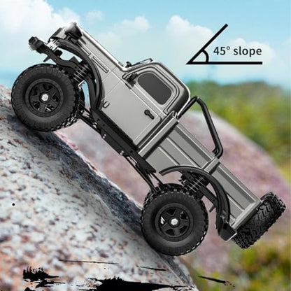 1/18 Scale RC Pickup Truck for Adult, 2.4GHz 4WD Off-Road Remote Control Drift Car, RC Rock Crawler with LED Lights, 12km/h High Speed & Waterproof ESC - color: Blue, size: 1 Battery