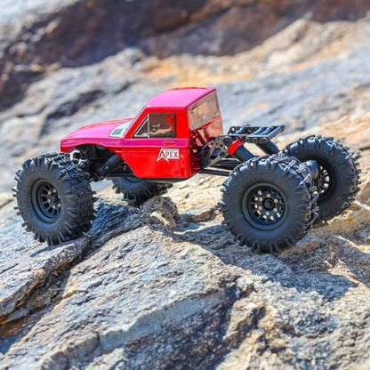 Redcat Racing Ascent-18 APEX, 1/18 Scale Brushless Electric Rock Crawler, Carbon Fiber, 4WD RC Car for Adults with 2.4GHz Radio System (Red) - color: Red
