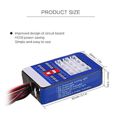 12 LED RC Lighting Kit for Steering/Brake/Smart Simulation Flash RC Lights for 1/10 Scale Models RC Car Yokomo Tamiya HSP HPI AXIAL RC4WD Traxxas | RC Car LED Lighting Kit for Yokomo Tamiya HSP HPI AXIAL RC4WD Traxxas 1/10 RC Car Steering/Brake/Smart Simu