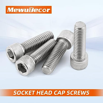 M8-1.25 x 25mm Socket Head Cap Screws Bolts, Allen Socket Drive, Stainless Steel 18-8 (304), Full Thread, Bright Finish, Machine Thread, 20 PCS - size: M8 x 25mm
