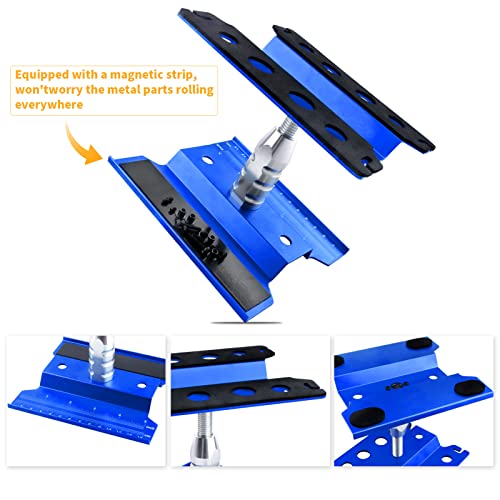 Aluminum Alloy RC Car Repair Work Stand Hobby Tool Set 360 Degree Rotation Lift/Lower and RC Screws Kit Repair Tool Box for 1/8 1/10 1/12 1/16 1/18 RC Car Truck Buggy Models (Navy Blue) - color: Navy Blue