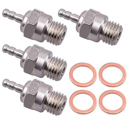 70117 Hot Glow Plug No.3 N3 Spark Nitro Engine Parts Replace OS 8 for Traxxas HPI HSP Kyosho 1/8 1/10 RC Car Truck Buggy (Pack of 4) - color: Pack of 4
