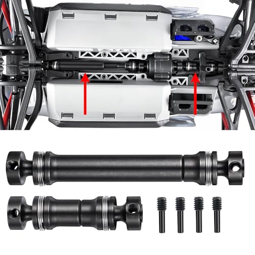 MORLORDY 2Pcs Driveshafts Hardened Steel Center Drive Shaft for 1/16 Scale Mini E-REVO/E-Revo VX/Slash 4WD/ Summit/Summit VXL RC Truck Upgrade Part