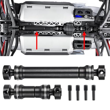 MORLORDY 2Pcs Driveshafts Hardened Steel Center Drive Shaft for 1/16 Scale Mini E-REVO/E-Revo VX/Slash 4WD/ Summit/Summit VXL RC Truck Upgrade Part