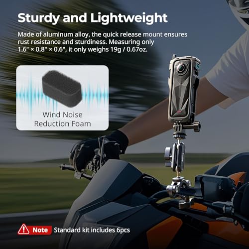 SMALLRIG Cage for Insta360 X5 Accessories, Aluminum Alloy Protective Case for Insta360 x5 with Quick Release, Built-in Cold Shoe Mounts & 1/4" Threads, with Silicone Lens Guard Cap - 5195 - style: for Insta360 X5