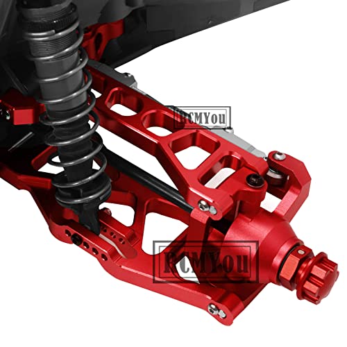 RC Caster Blocks C-hubs&Steering Blocks&Carriers Stub Axle Upgrade Parts for 1/10 Maxx WideMaxx,Aluminum RC Hops Up for Monster Truck Mode #89086-4,#89076-4,Replace #8932,8937,8952 Red