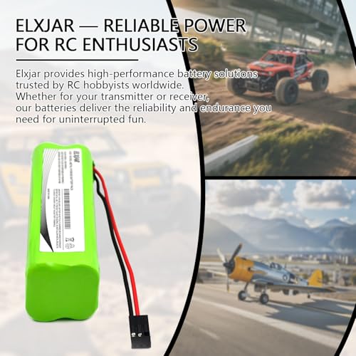 Coonyard (2-Pack) 9.6V 2000mAh NiMH Battery for Futaba 8UA 8UH 6YF 6NPK 7C | Fits Futaba 6DA, 7NFK and Square NT8S600B; 8-AA square battery pack with Hi-tec connector for compatible RC radio systems.