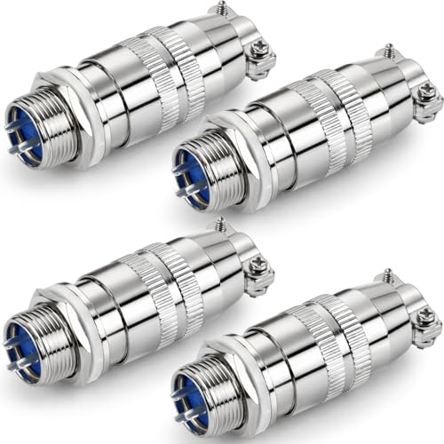 CLYXGS 4 Pack XS12 Aviation Plug Connector, 3 Pin 12mm Push-Pull Circular Connector, 6A 250V Quick Disconnect Wire Cable Male & Female Plug Socket Kit for Industrial, Automotive, and Marine - style: XS12-3